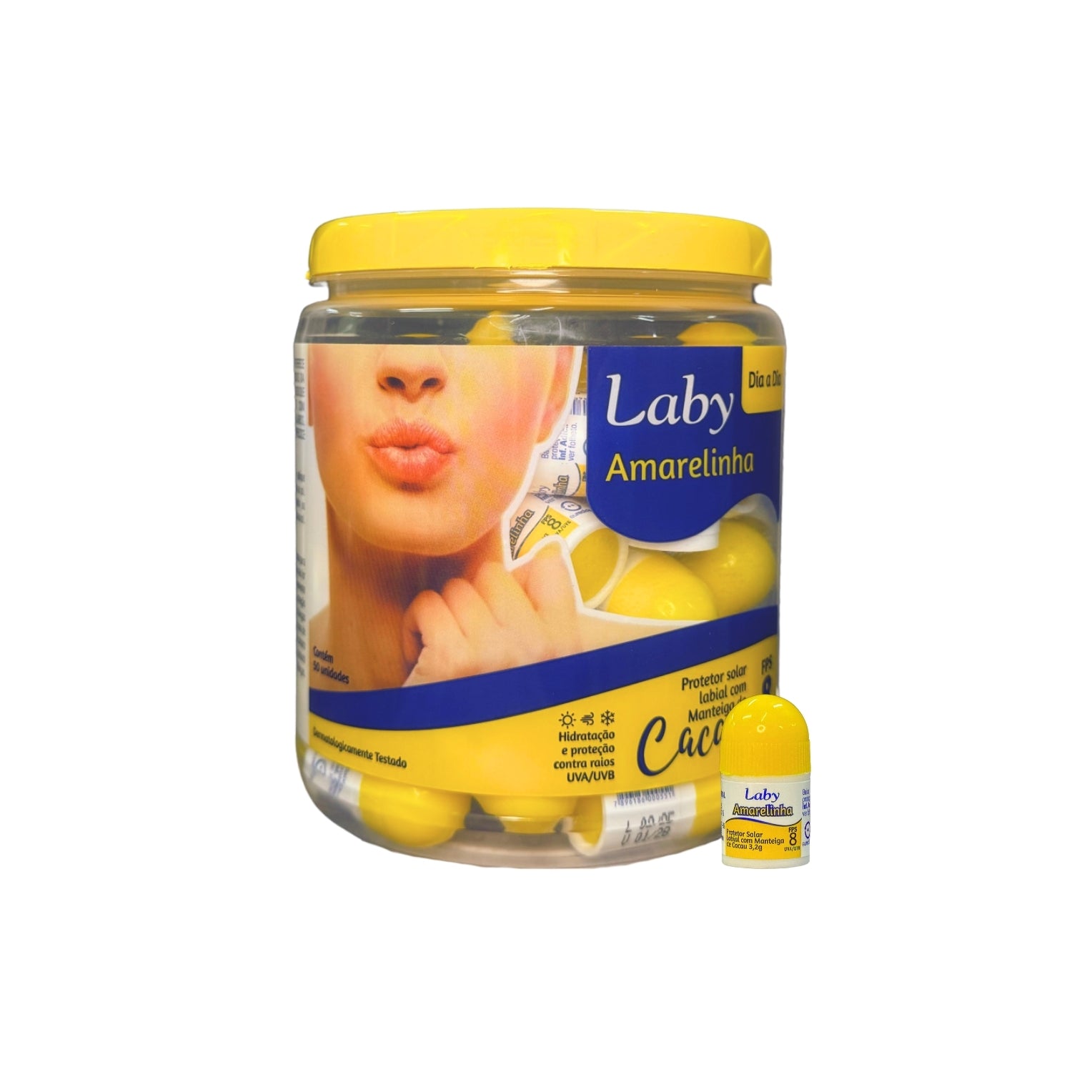 Laby Manteiga De Cacau Fps8 - Hidratante Labial 3,2g Pote Com 50