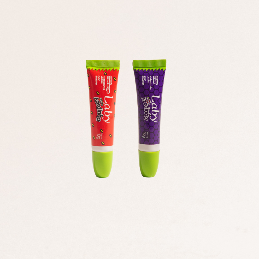 Kit 2x Lip Gloss Azedinha Morango e Uva