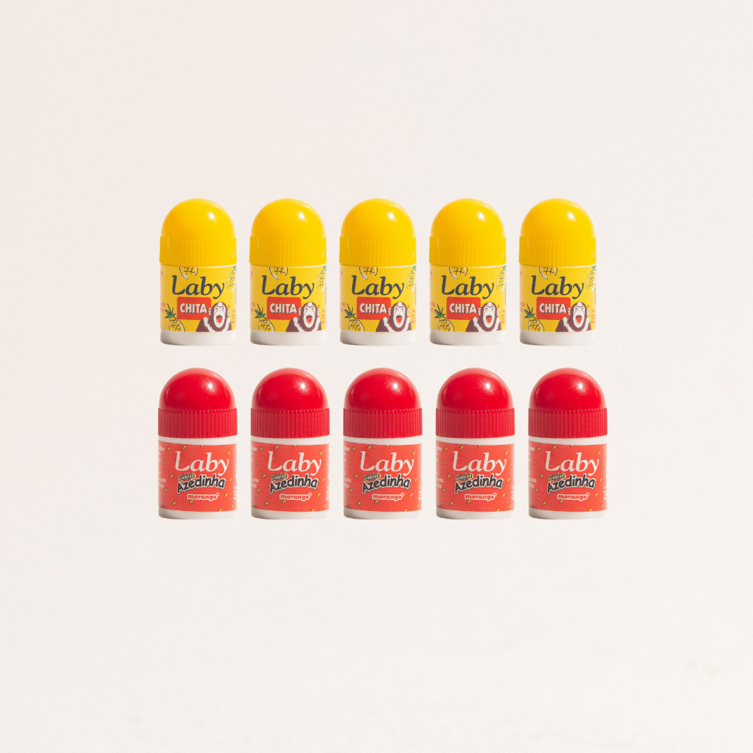 Kit 10x Lip Balm - 5x Azedinha Morango e 5x Chita Abacaxi