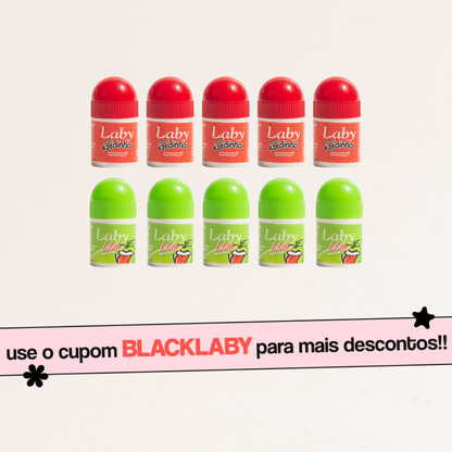 Kit 10x Lip Balm - 5x Azedinha Morango e 5x Lilith Maça Verde