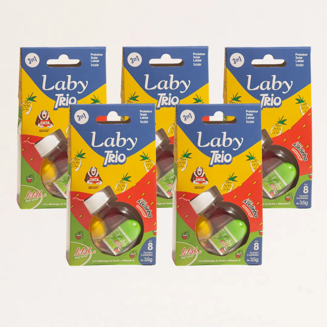 Kit 5x Laby Trio Hidratante Labial - Chita, Lilith e Azedinha