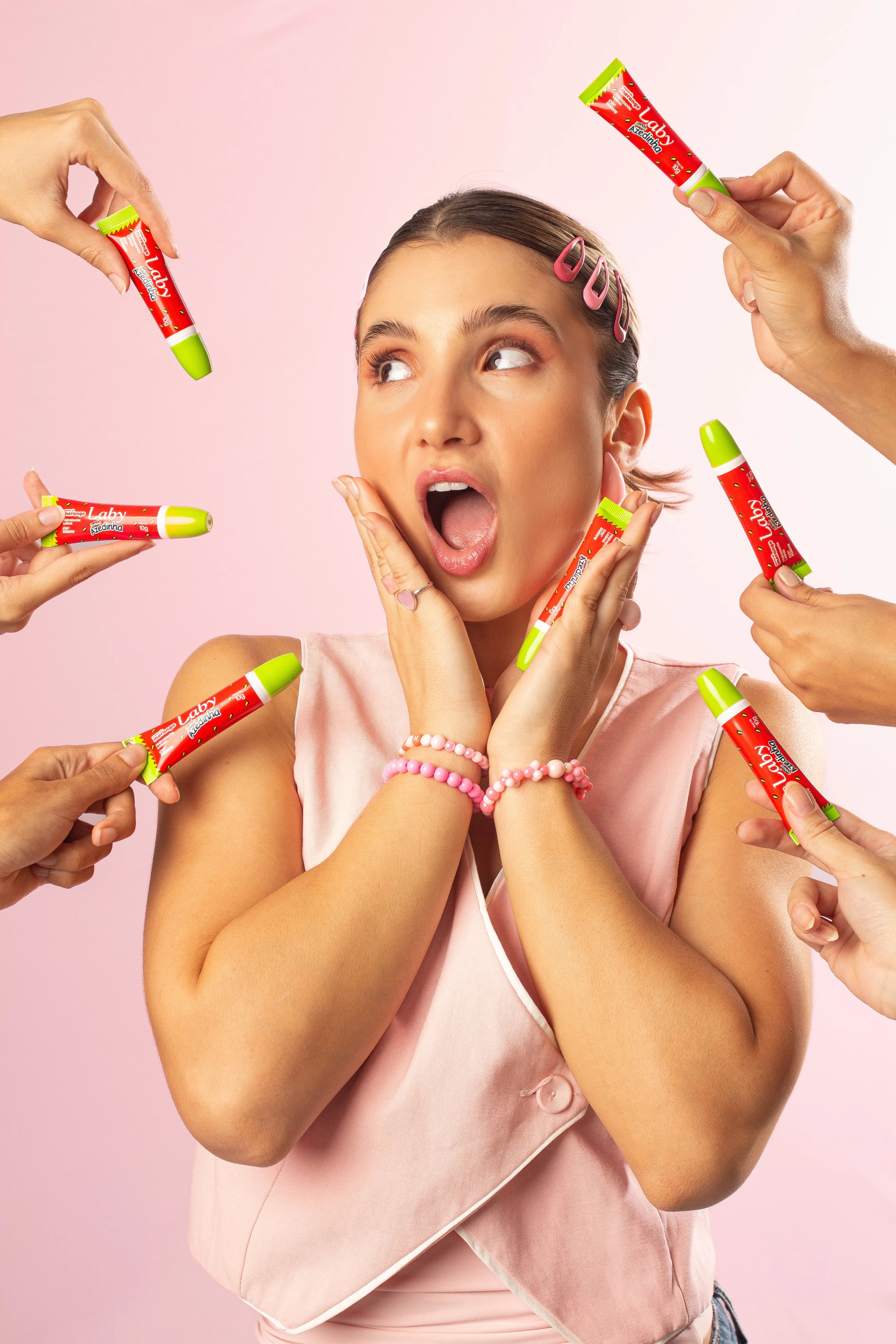 Kit 2x Lip Gloss Azedinha Morango